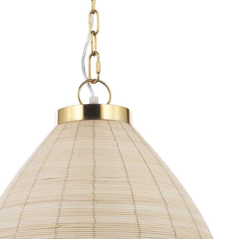 18" Brown Rattan Cone Shade Pendant Lamp