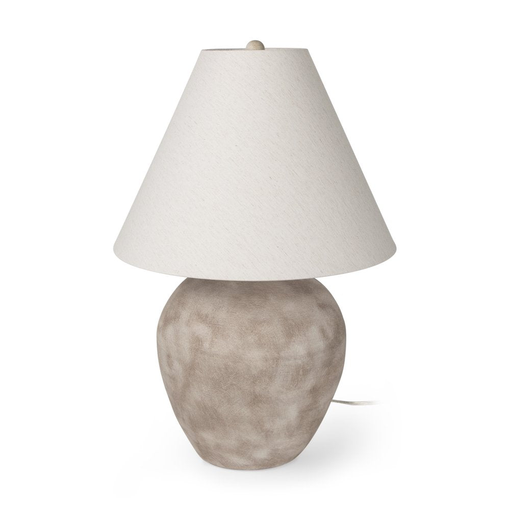 28" Beige Ceramic Tapered Table Lamp