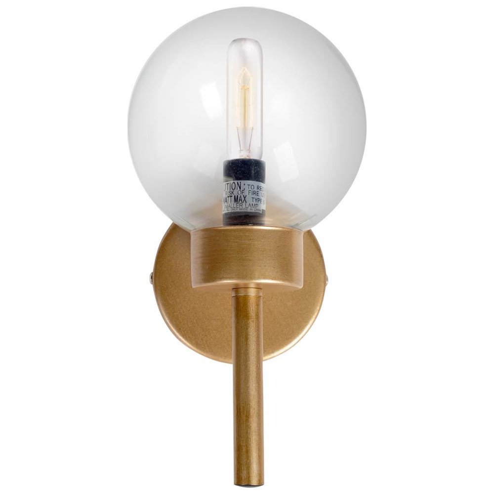 12" Gold Metal Globe Wall Light