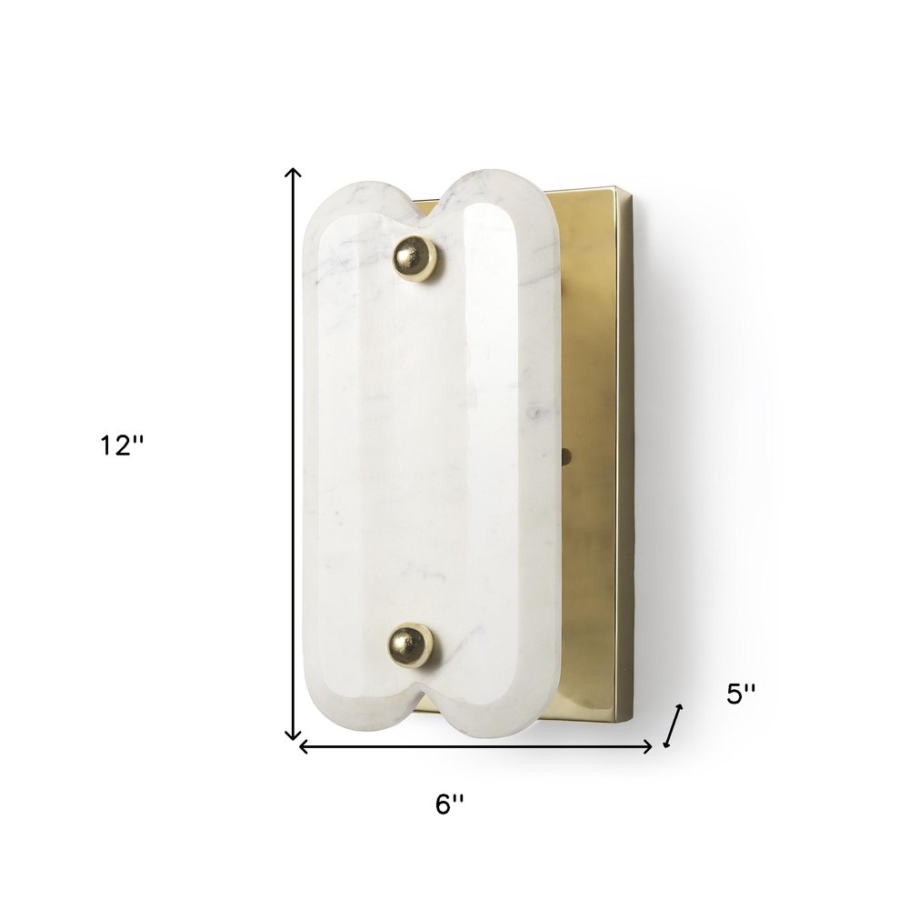 12" White Metal Faux Slate Wall Light