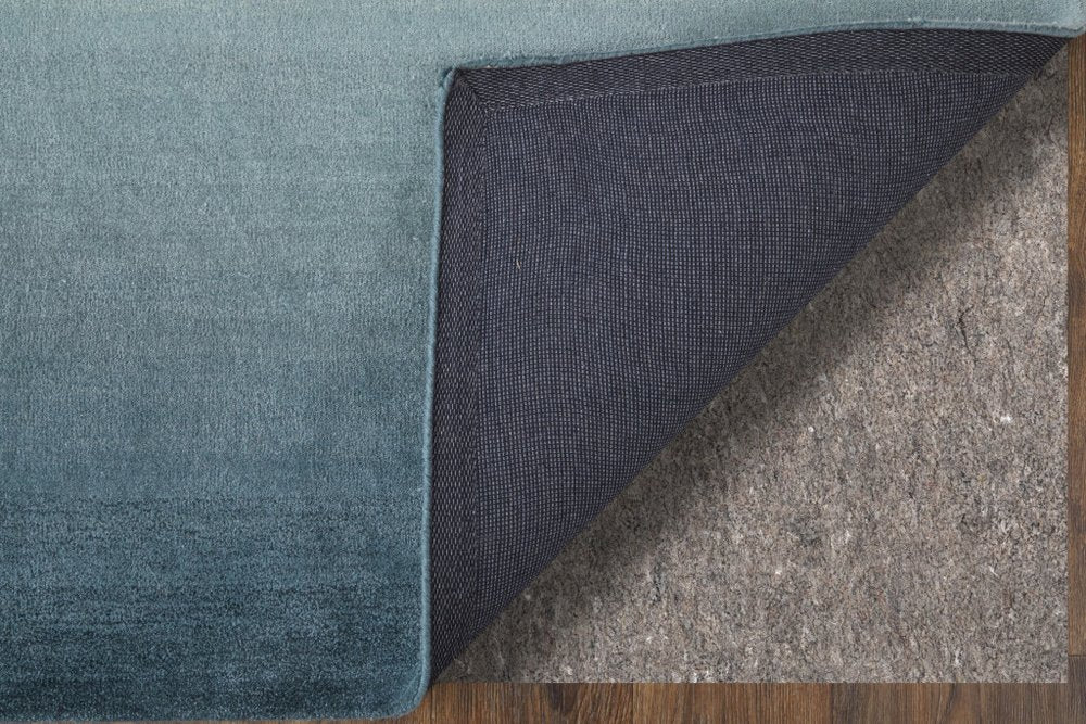 Taupe, Blue and Tan Hand Tufted Stitch Rug
