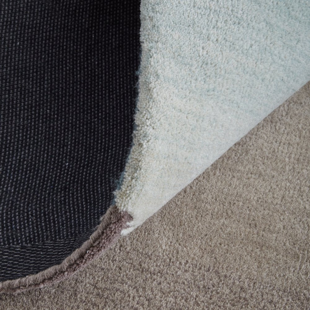 Taupe, Blue and Tan Hand Tufted Stitch Rug