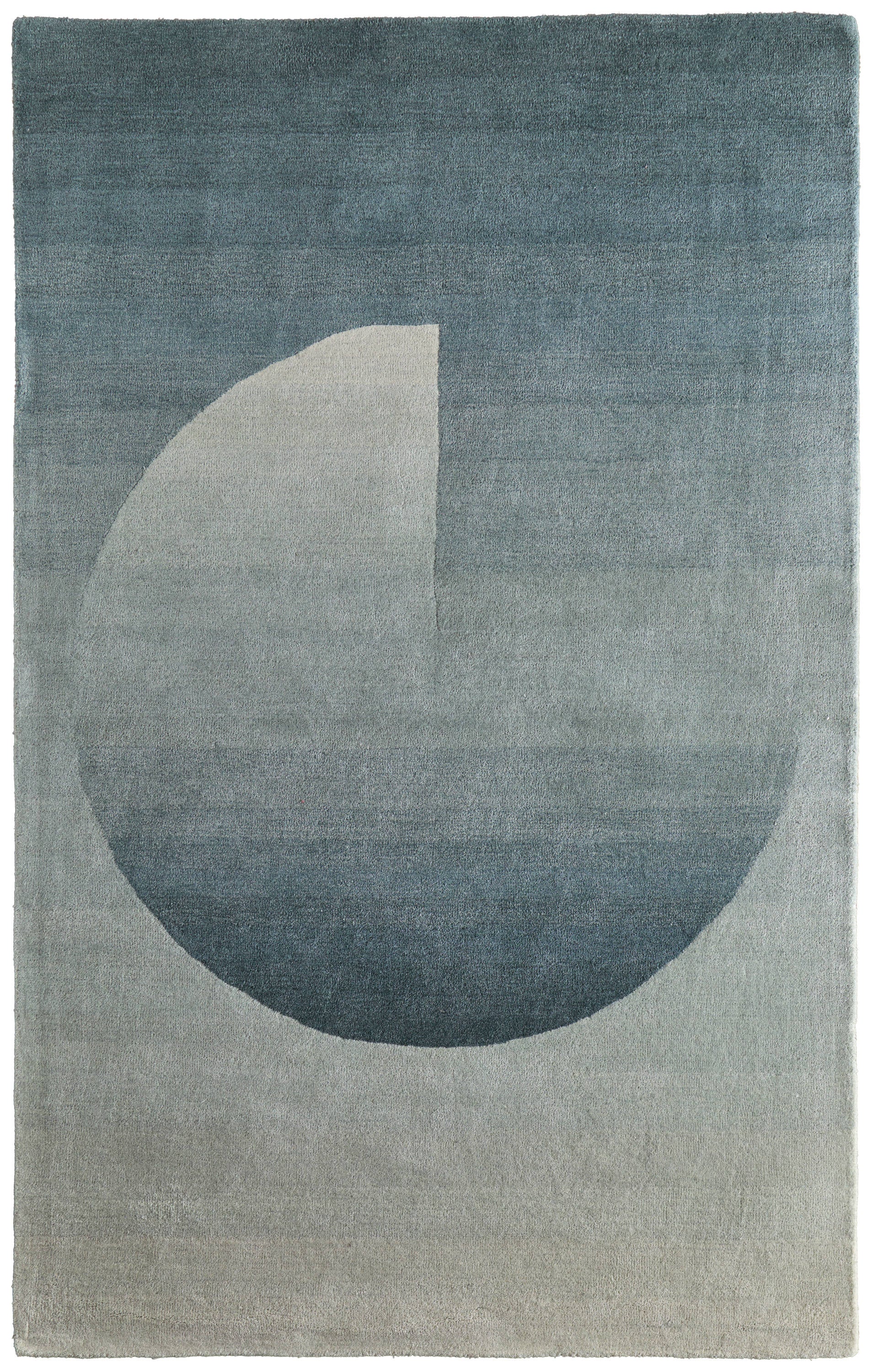 Blue and White Ombre Geometric Rug