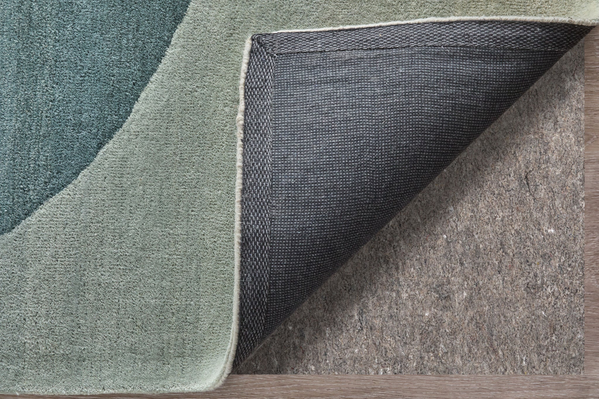Blue and White Ombre Geometric Rug