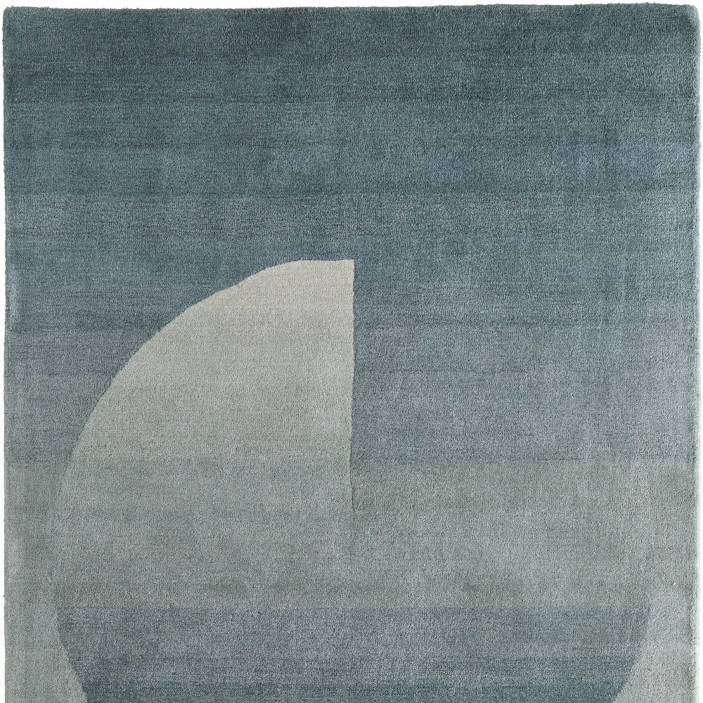 Blue and White Ombre Geometric Rug
