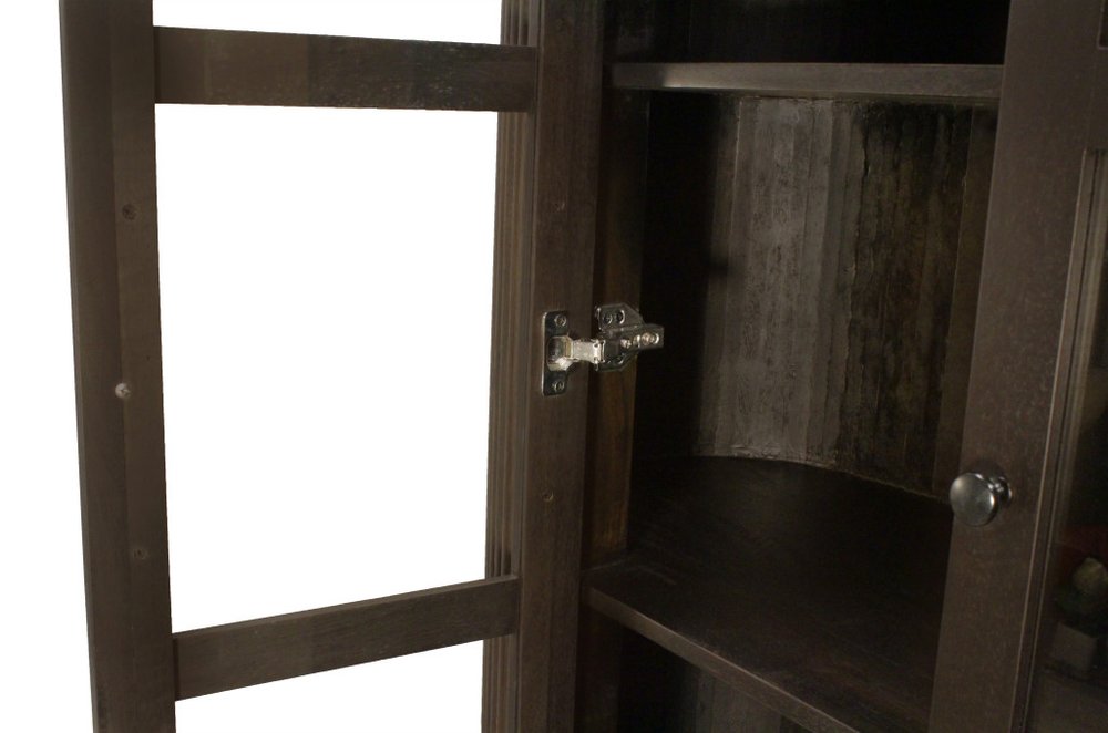 48" Dark Brown Fluted Wood Cabinet