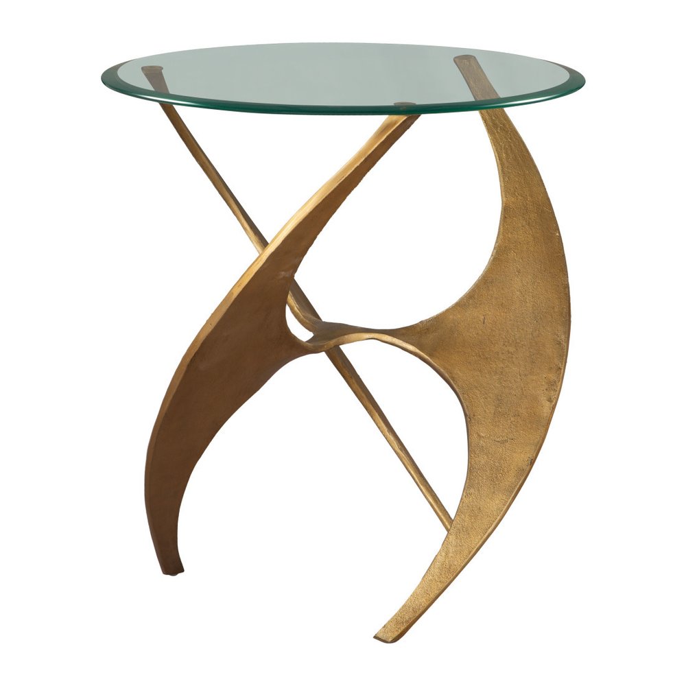 23" Gold Metal Abstract End Table
