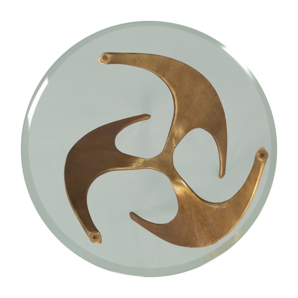 23" Gold Metal Abstract End Table