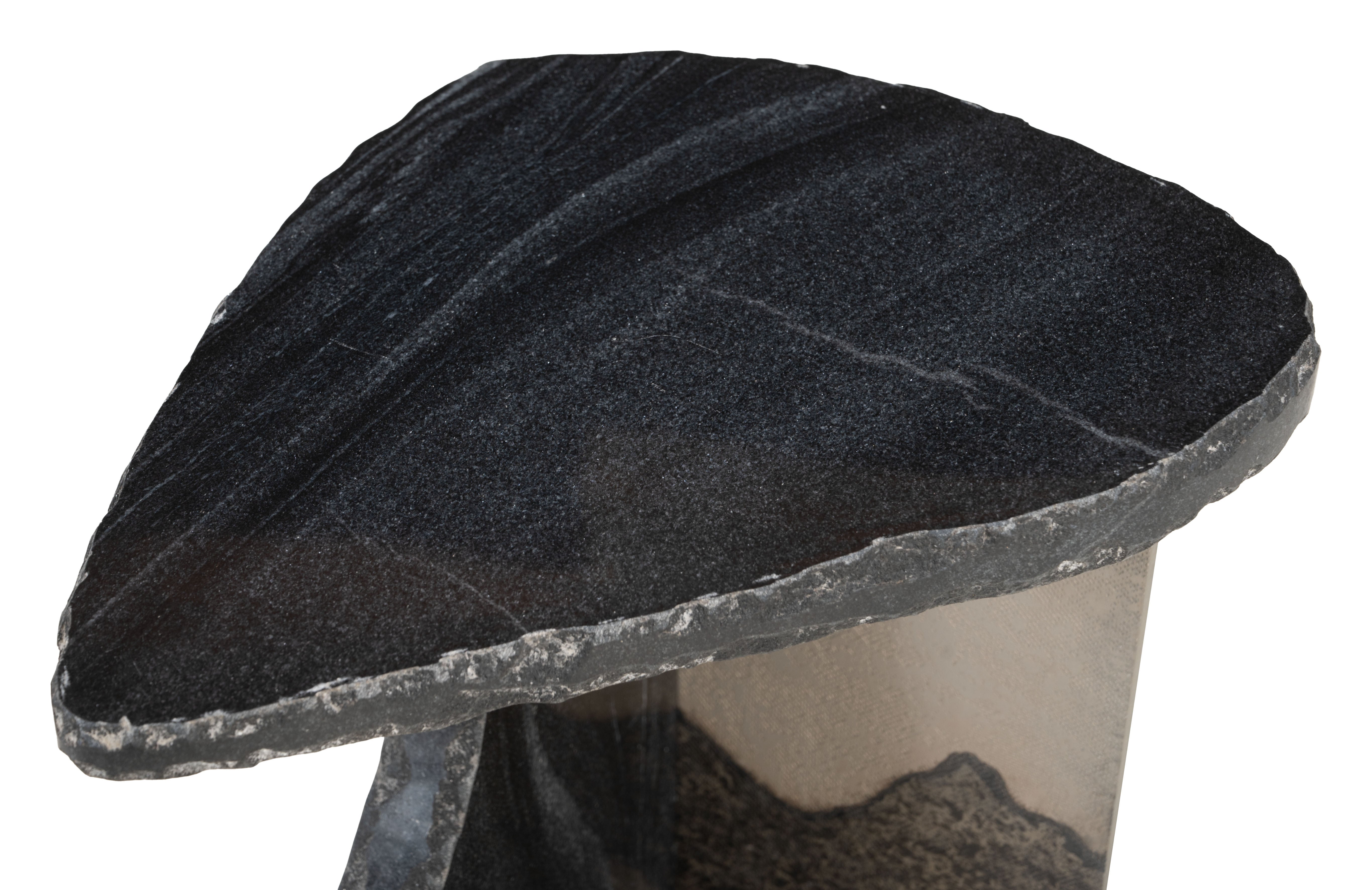 24" Natural Marble Pedestal End Table