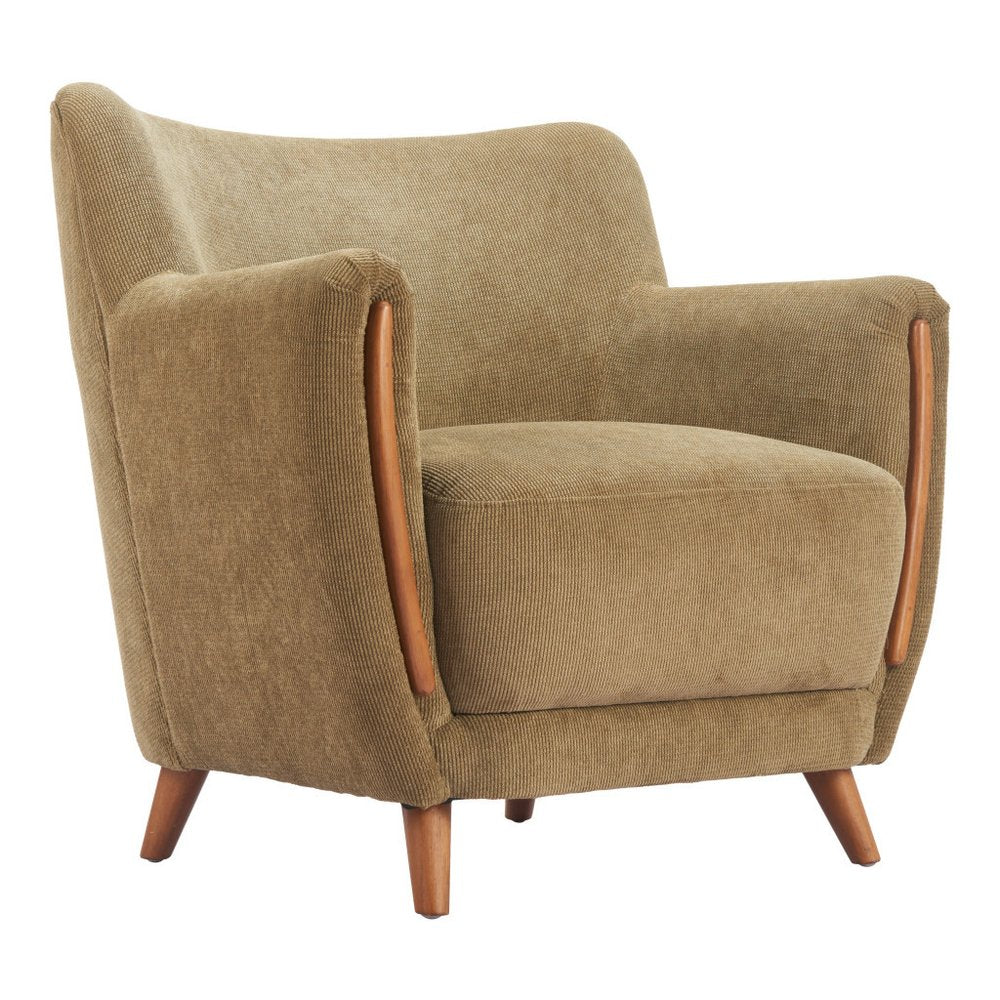 34" Green Flared Arm Wingback Chair