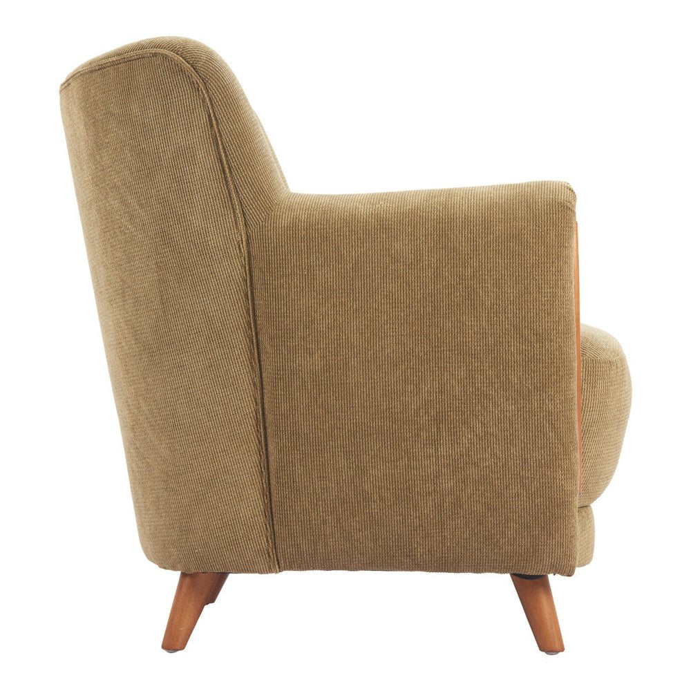 34" Green Flared Arm Wingback Chair