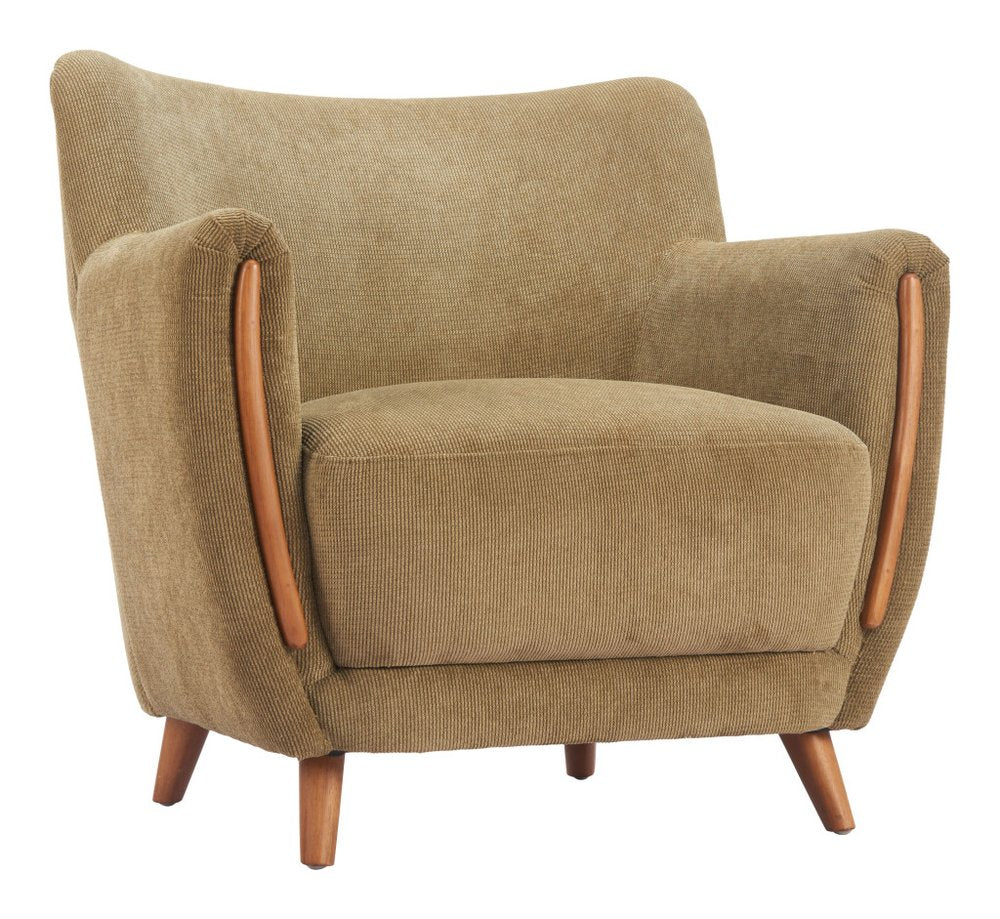 34" Green Flared Arm Wingback Chair