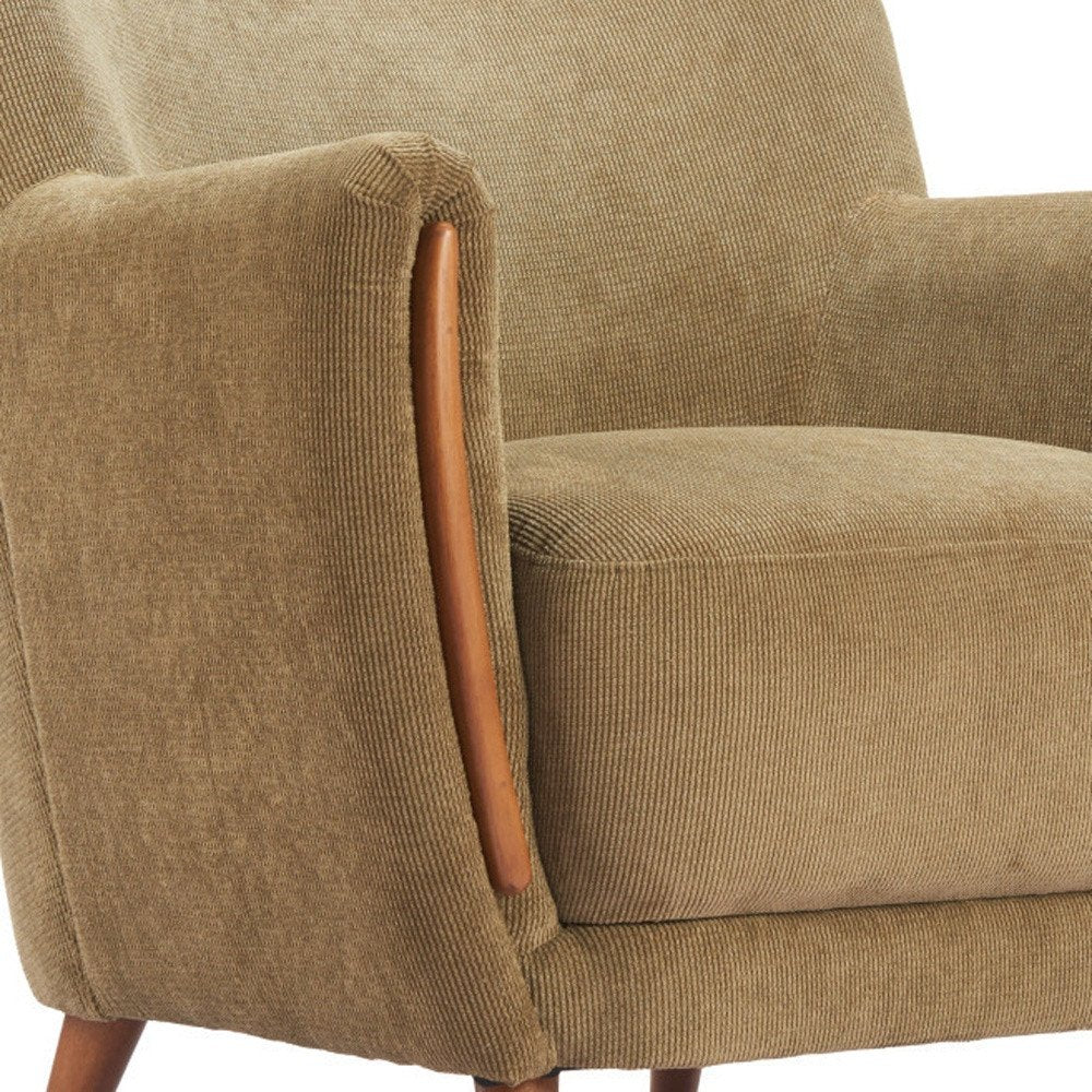 34" Green Flared Arm Wingback Chair
