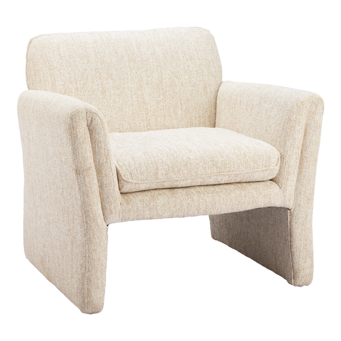 33" Beige Fold Arm Accent Chair