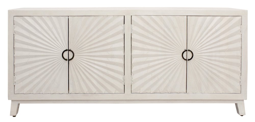 76" Ivory Sunburst Sideboard