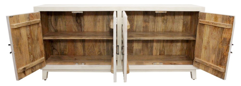 76" Ivory Sunburst Sideboard