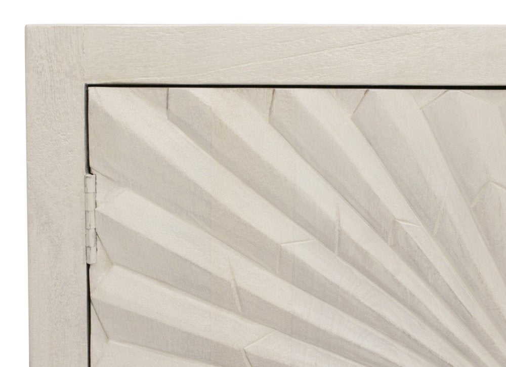 76" Ivory Sunburst Sideboard