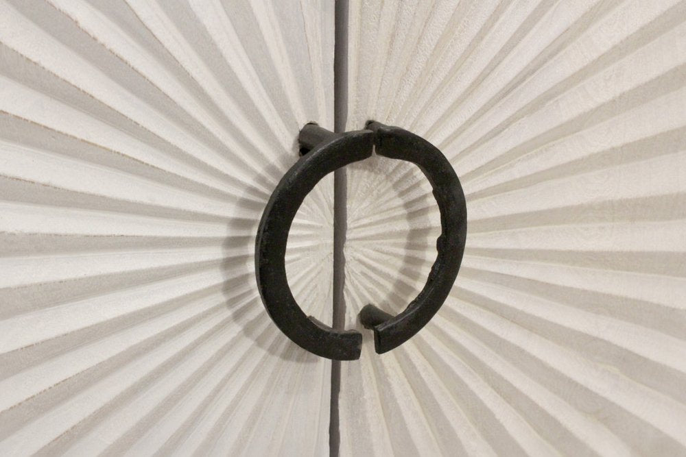 76" Ivory Sunburst Sideboard