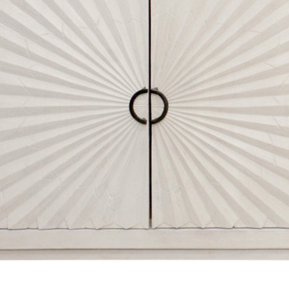 76" Ivory Sunburst Sideboard