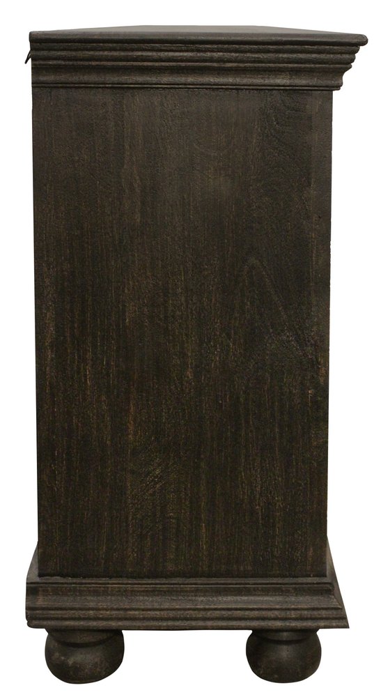 103" Brown Floral Carved Distressed Wood Sideboard