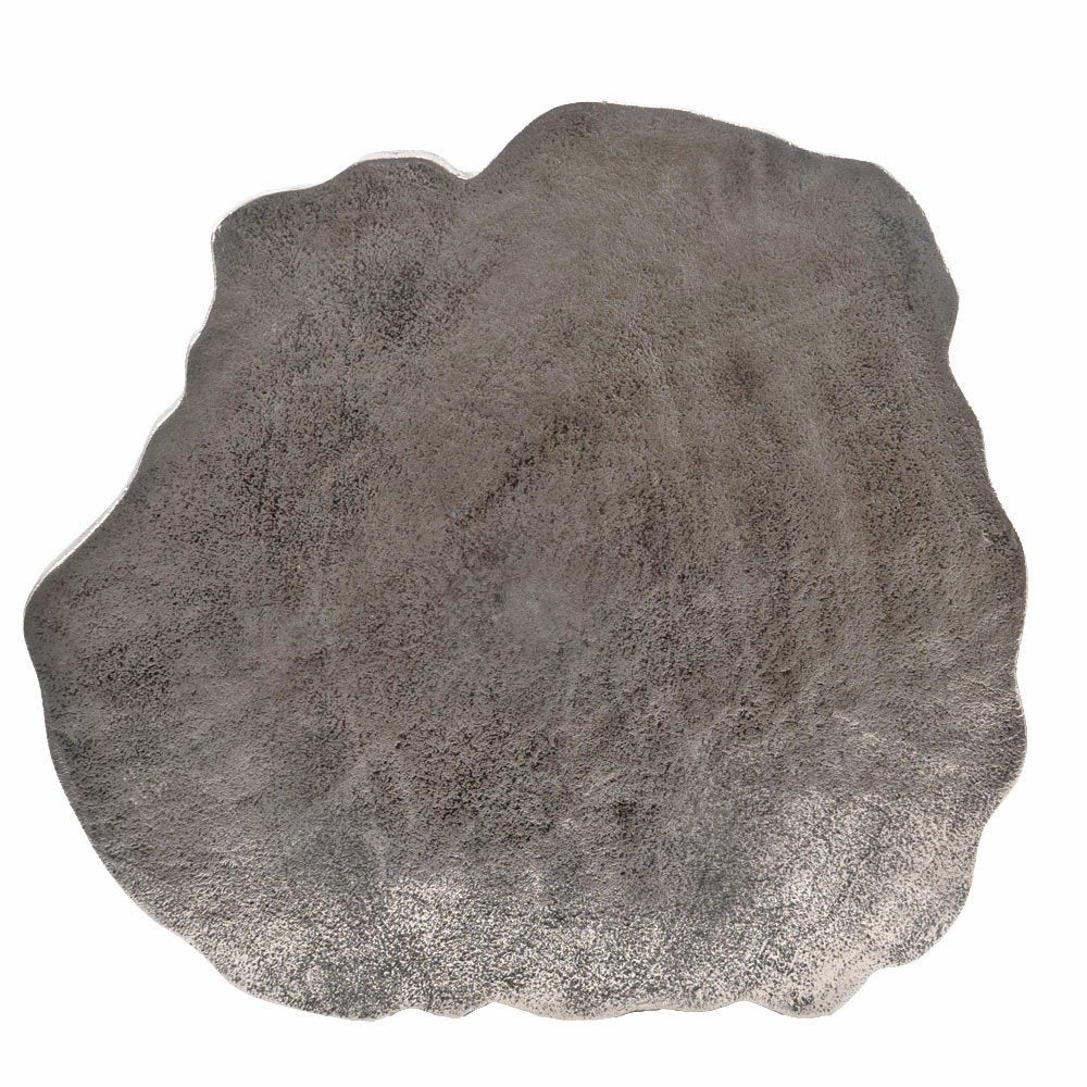 22" Silver and White Marble Pedestal End Table