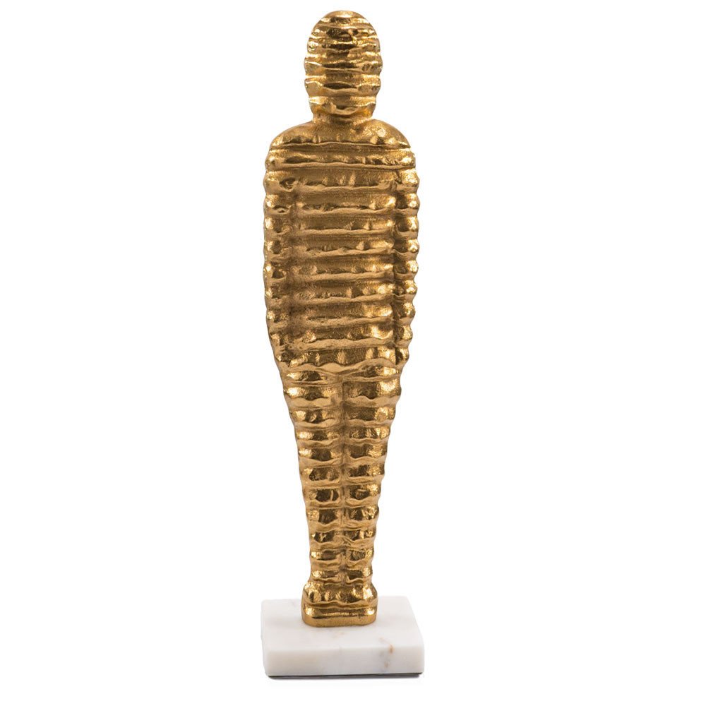 21" Gold Metal Mummy Sculpture