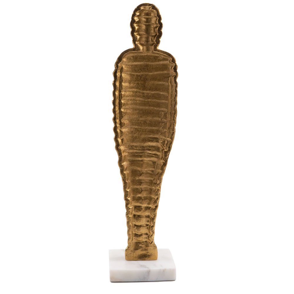 21" Gold Metal Mummy Sculpture