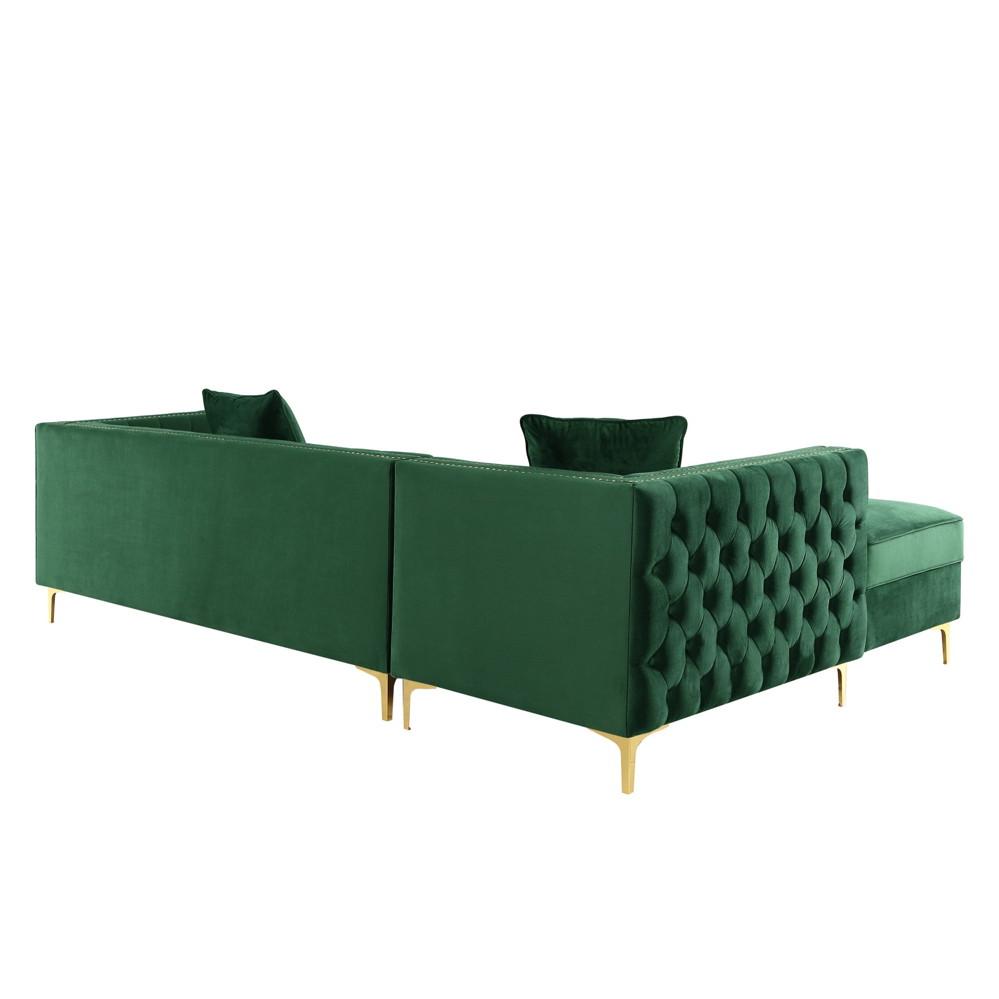 115" Velvet LAF Tuxedo Sectional with Storage