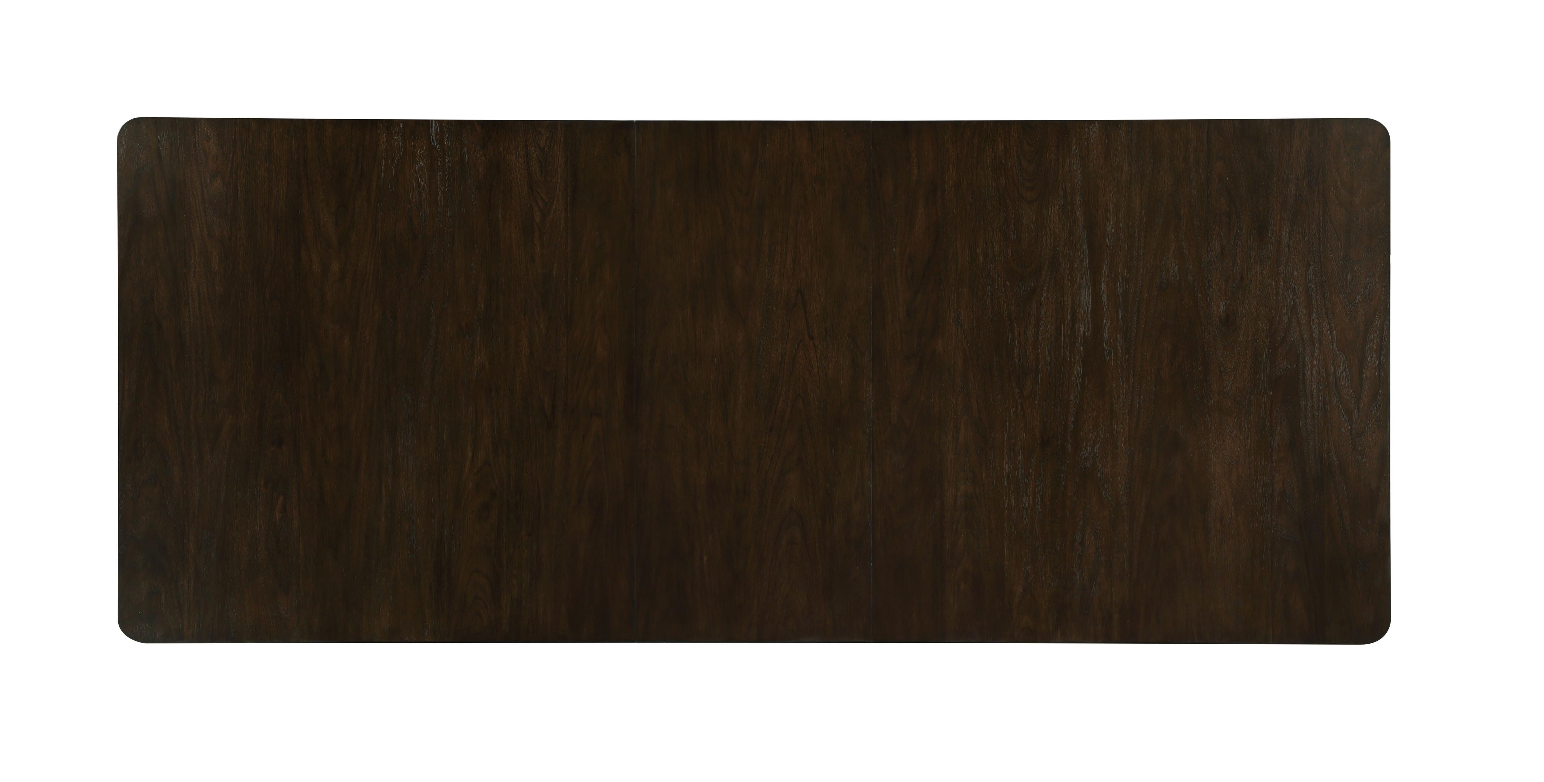 78" White and Brown Curved Fluted Legs Dining Table