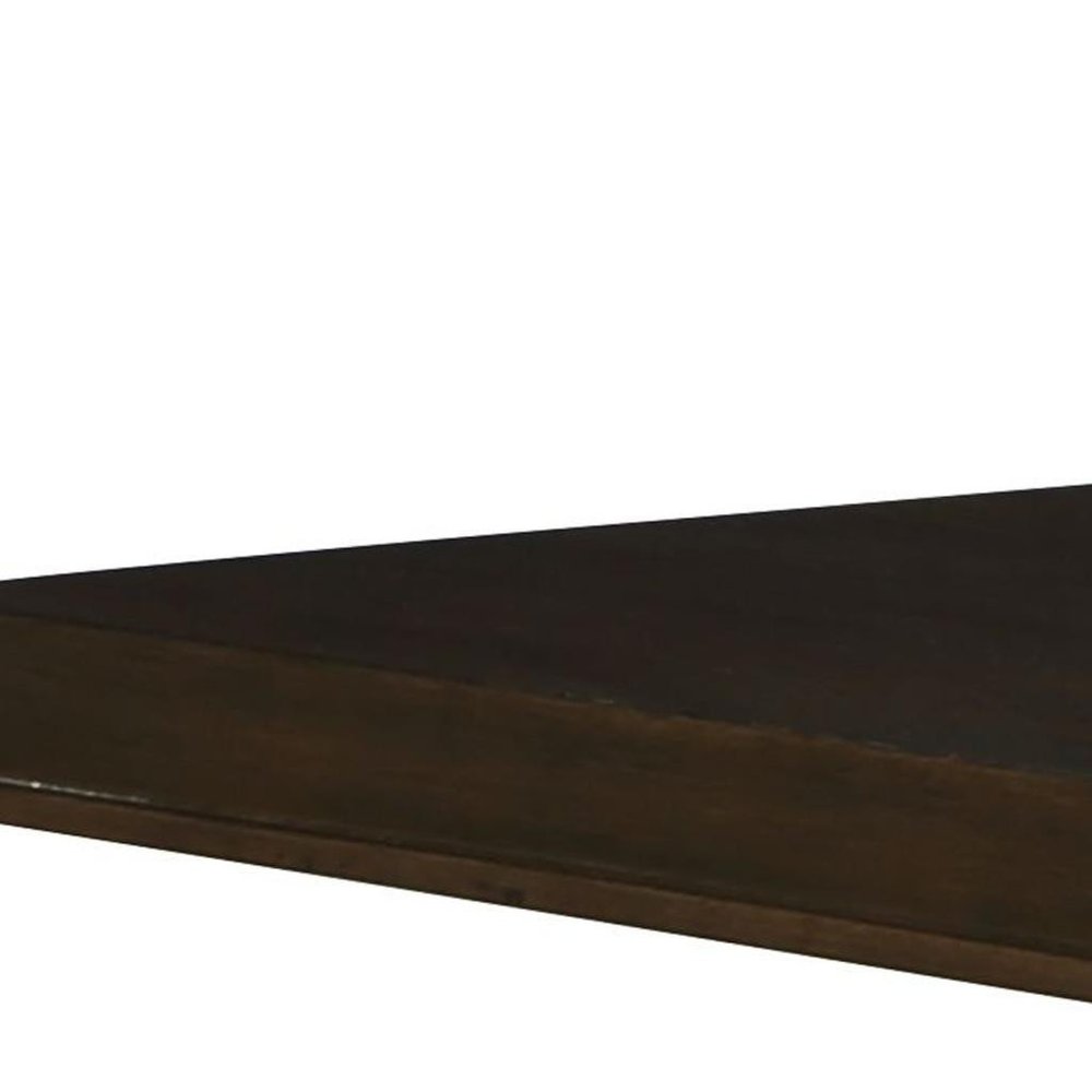 78" White and Brown Curved Fluted Legs Dining Table