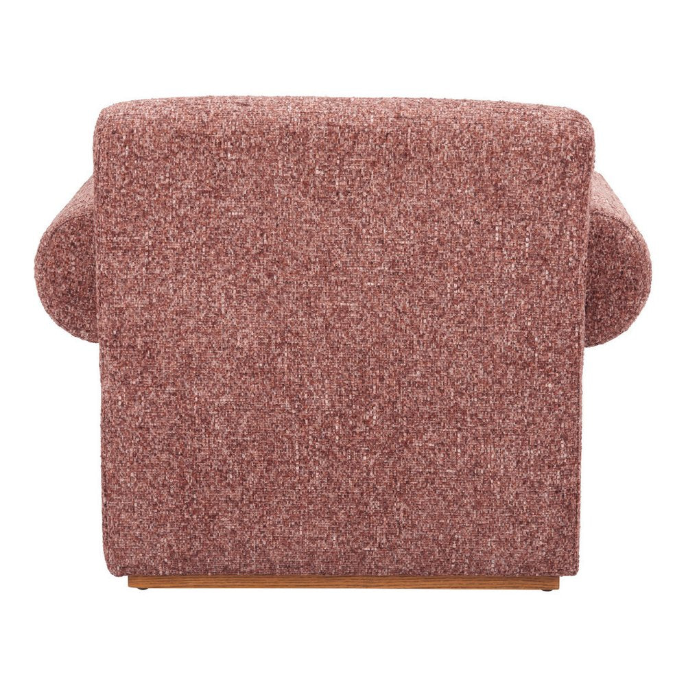 38" Copper and Brown Rolled Arm Club Chair