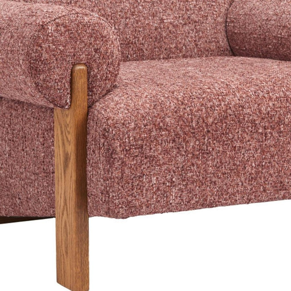 38" Copper and Brown Rolled Arm Club Chair