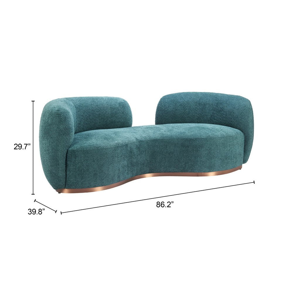 86" Teal Jamela Loveseat