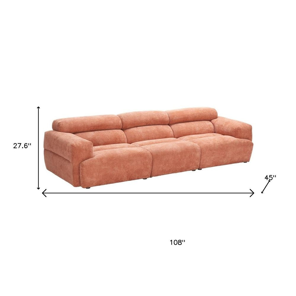 108" 3 pc. Orange Modular Sectional Sofa