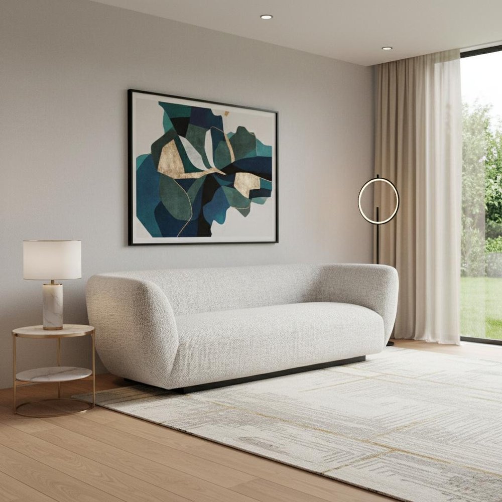 96" Zambet Light Gray Sofa