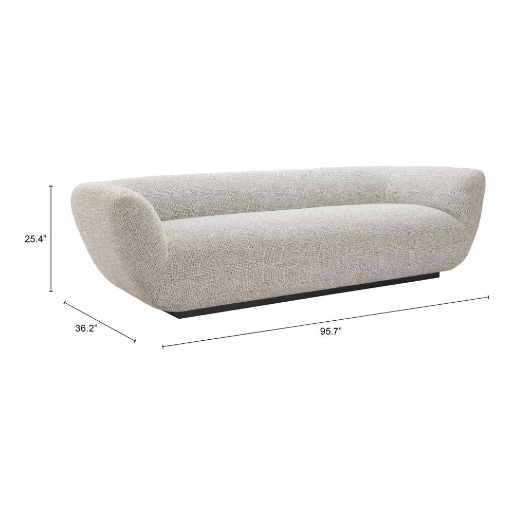 96" Zambet Light Gray Sofa