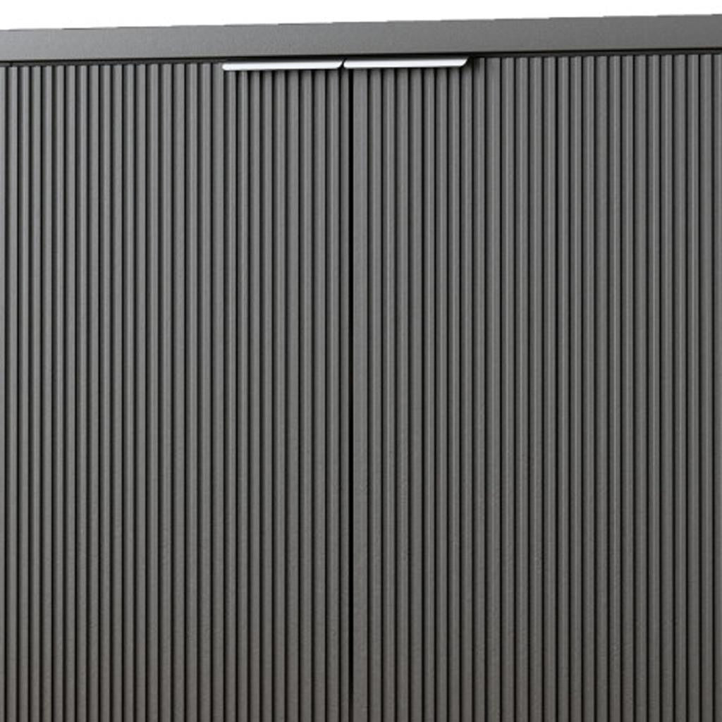 35" Black Fluted Wood Cabinet