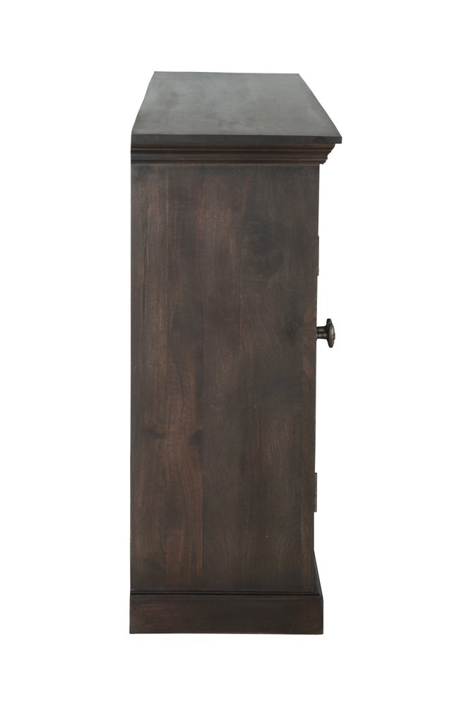 72" Dark Brown Shutter Doors Sideboard