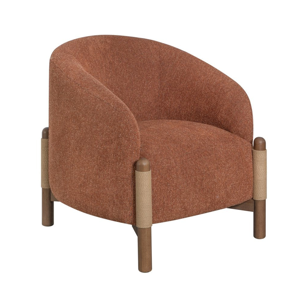 30" Brown Stormy Barrel Chair