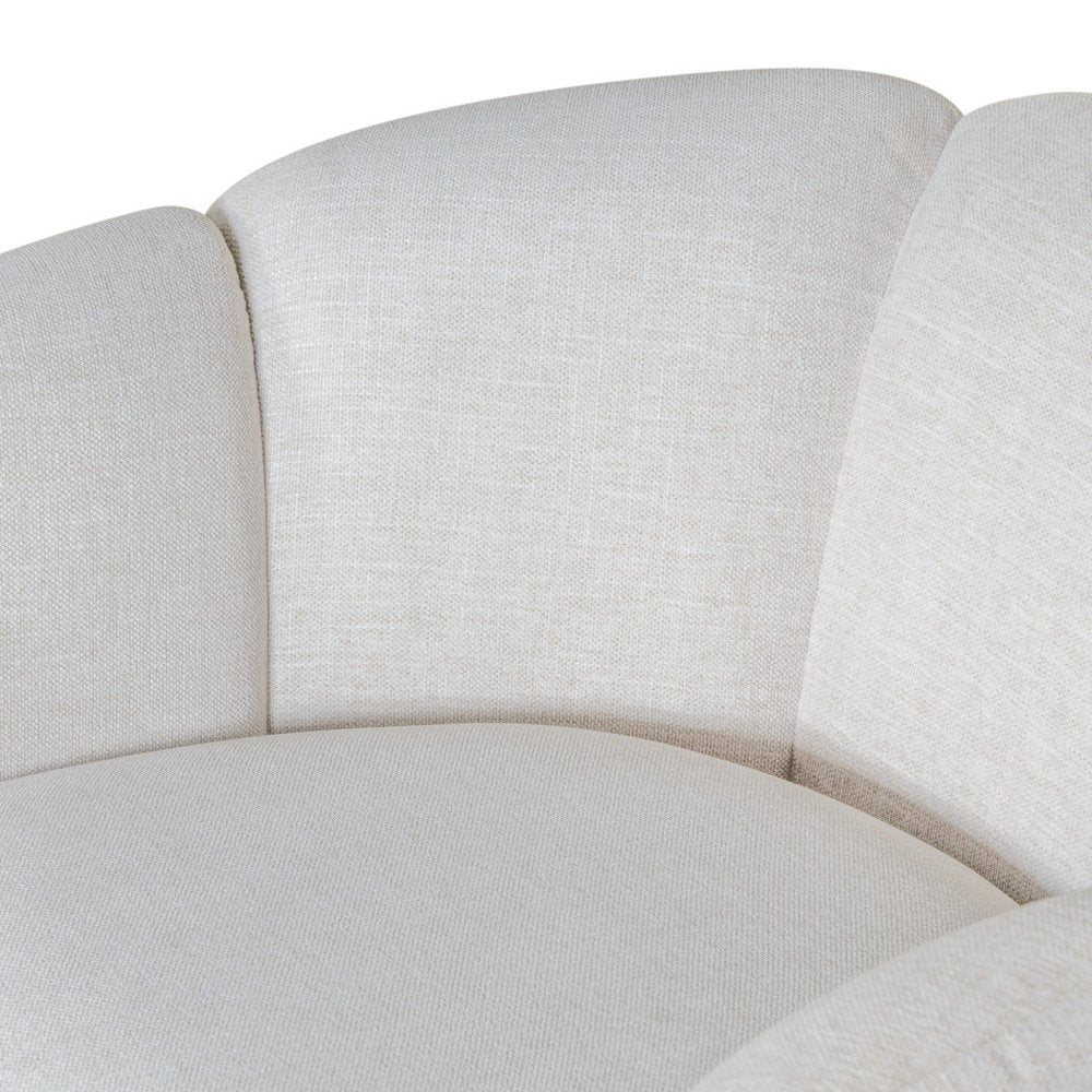 34" Off-White Rattan Wrapped Barrel Chair