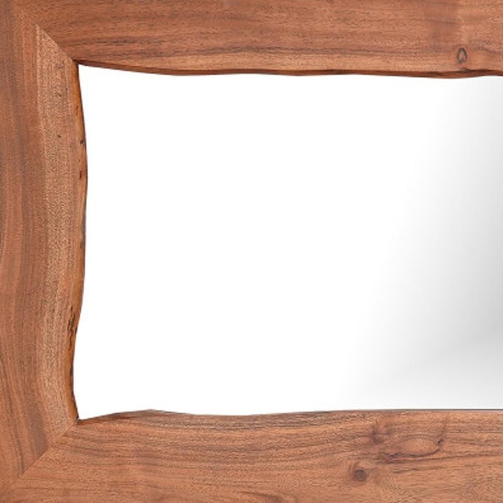 48" Brown Live Edge Wood Rustic Mirror