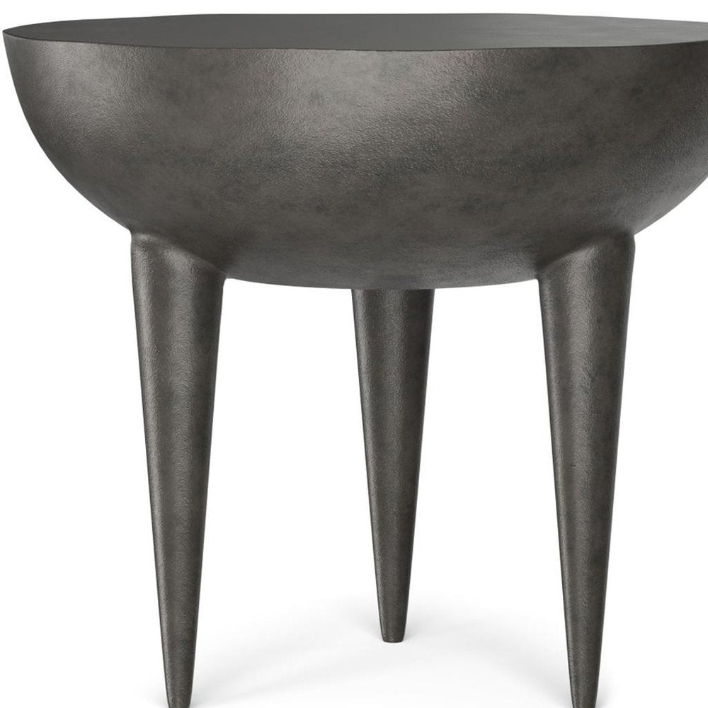 18" Matte Gray Graphite Tri-pod End Table