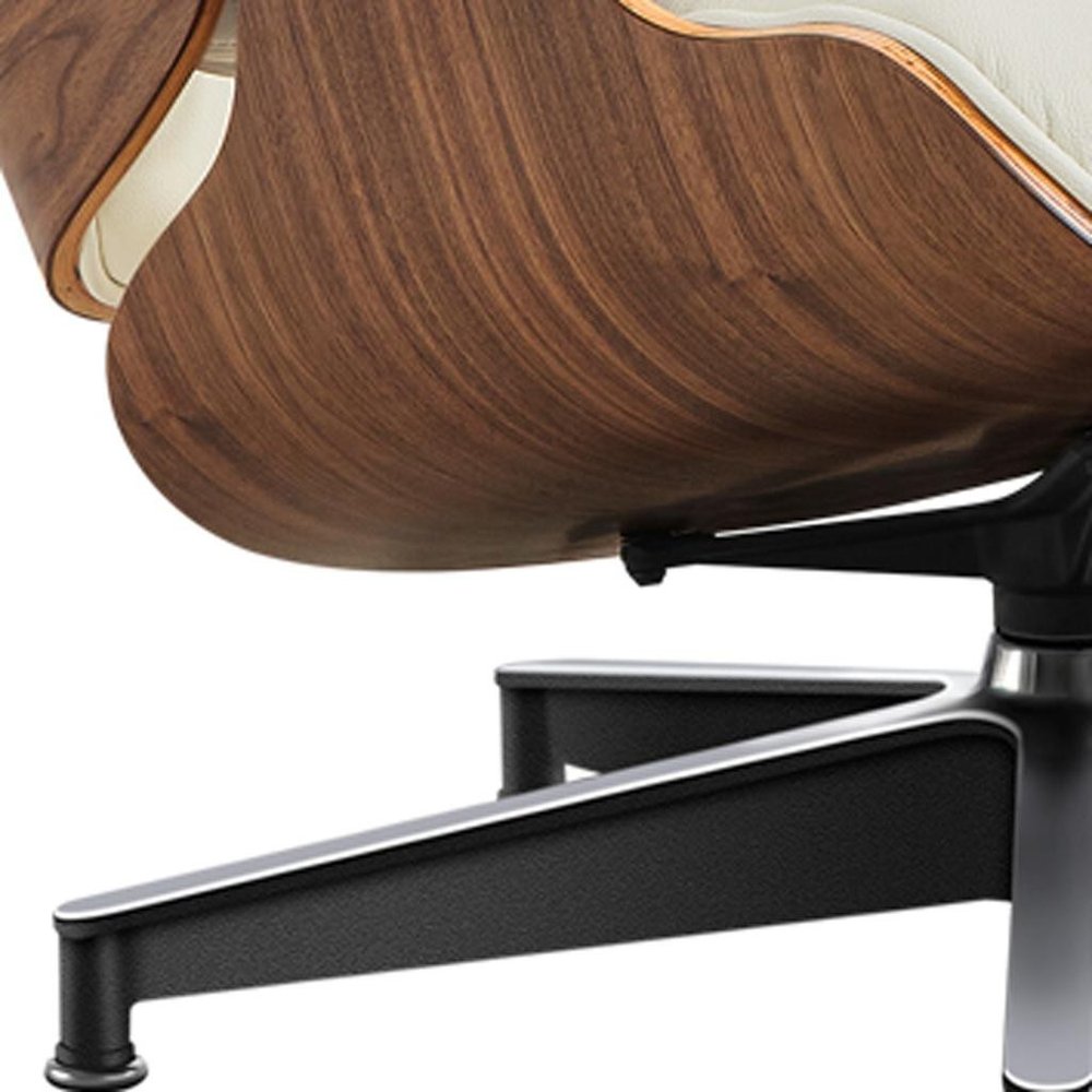 27" Mid-Century Tufted Leather Lounge Chair