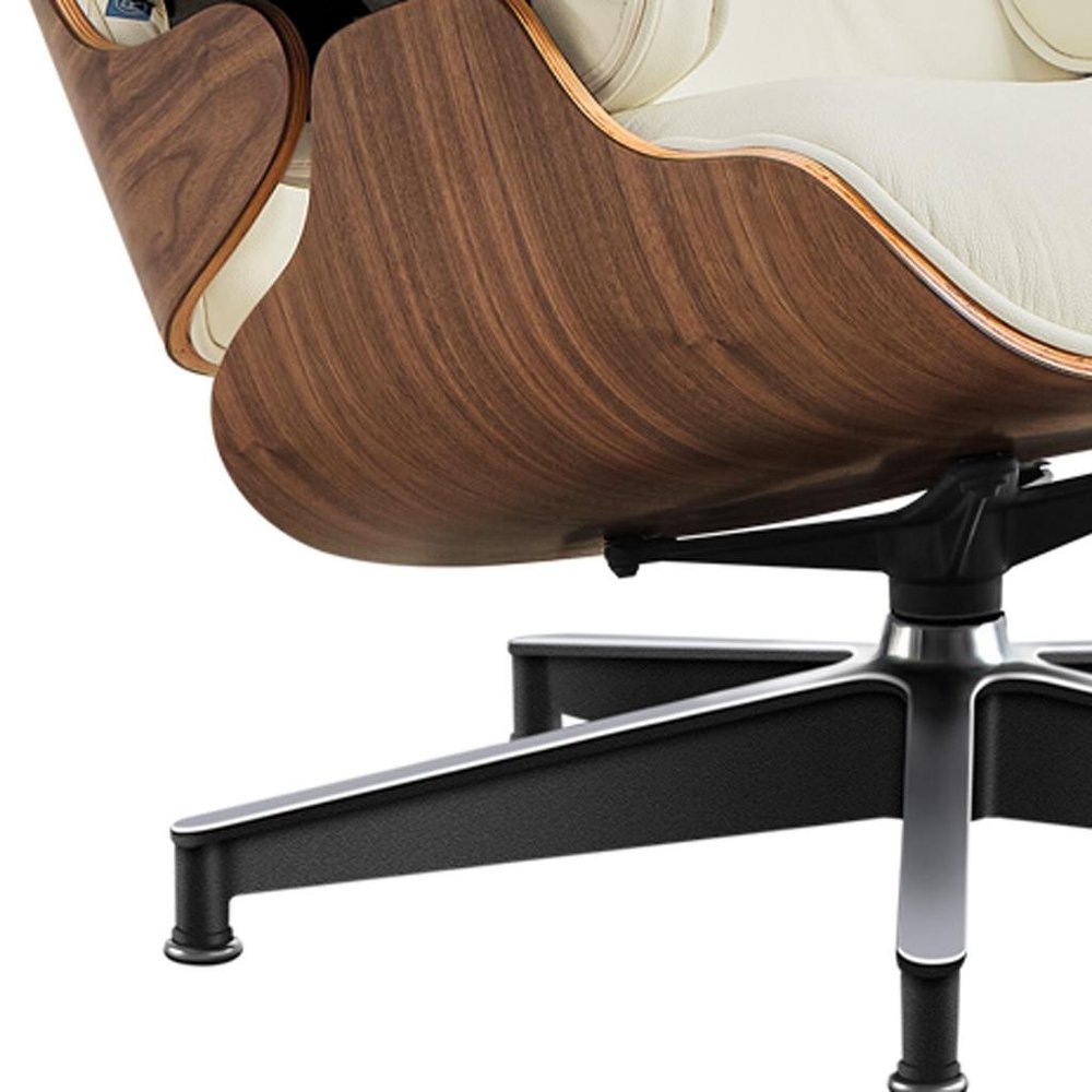 27" Mid-Century Tufted Leather Lounge Chair
