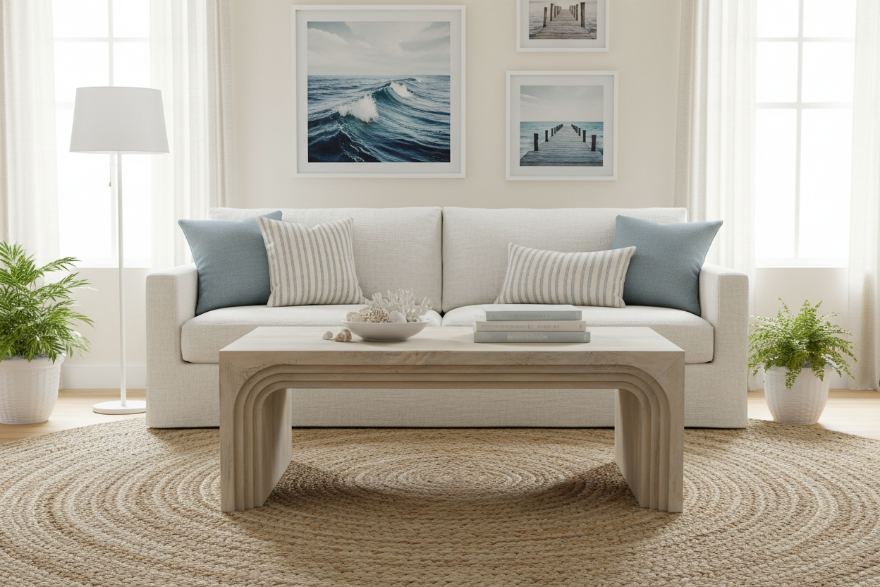 51" Natural Wood Arches Coffee Table