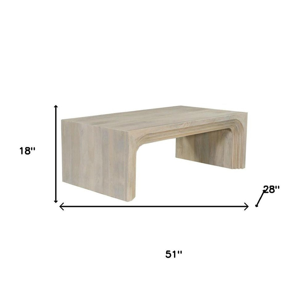 51" Natural Wood Arches Coffee Table
