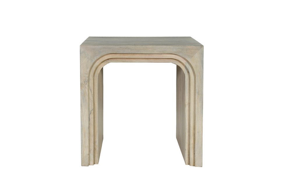24" Natural Wood Arches End Table