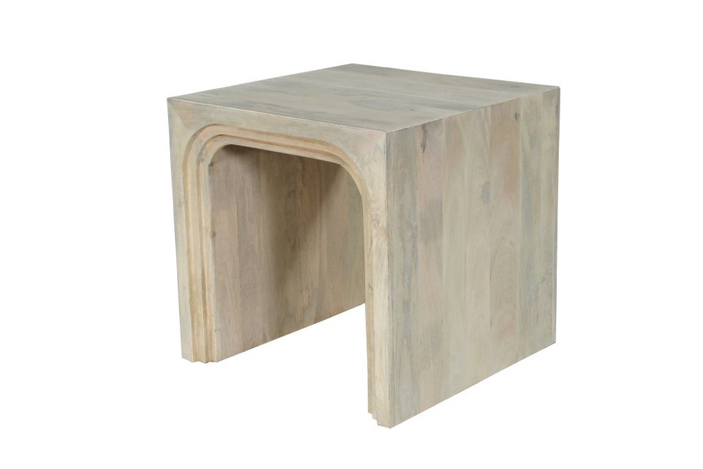 24" Natural Wood Arches End Table
