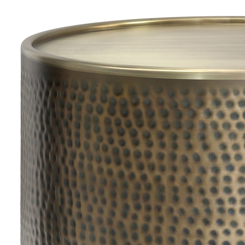 32" Antiqued Gold Iron Round Coffee Table