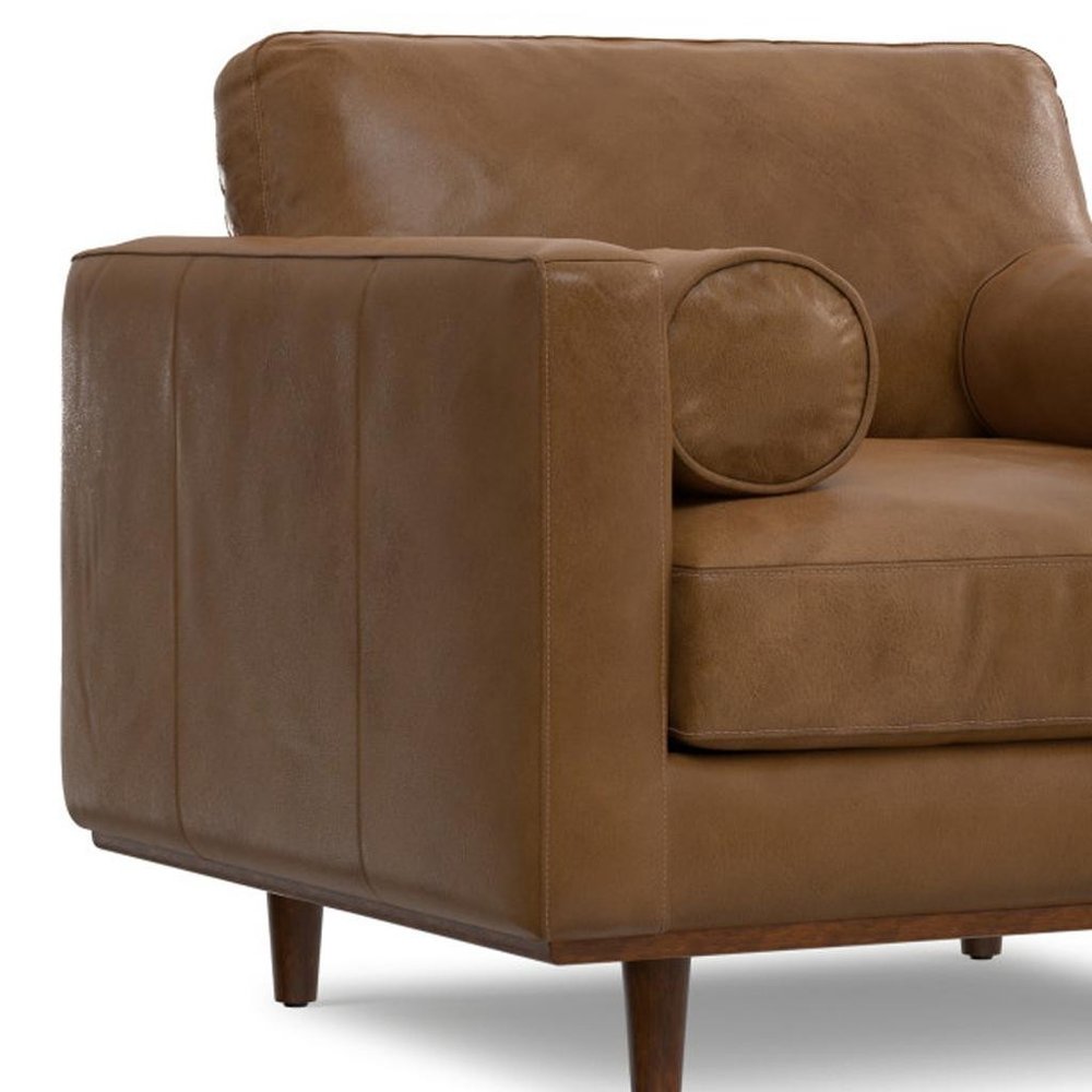 43" Leather Mid-Century Club Chair
